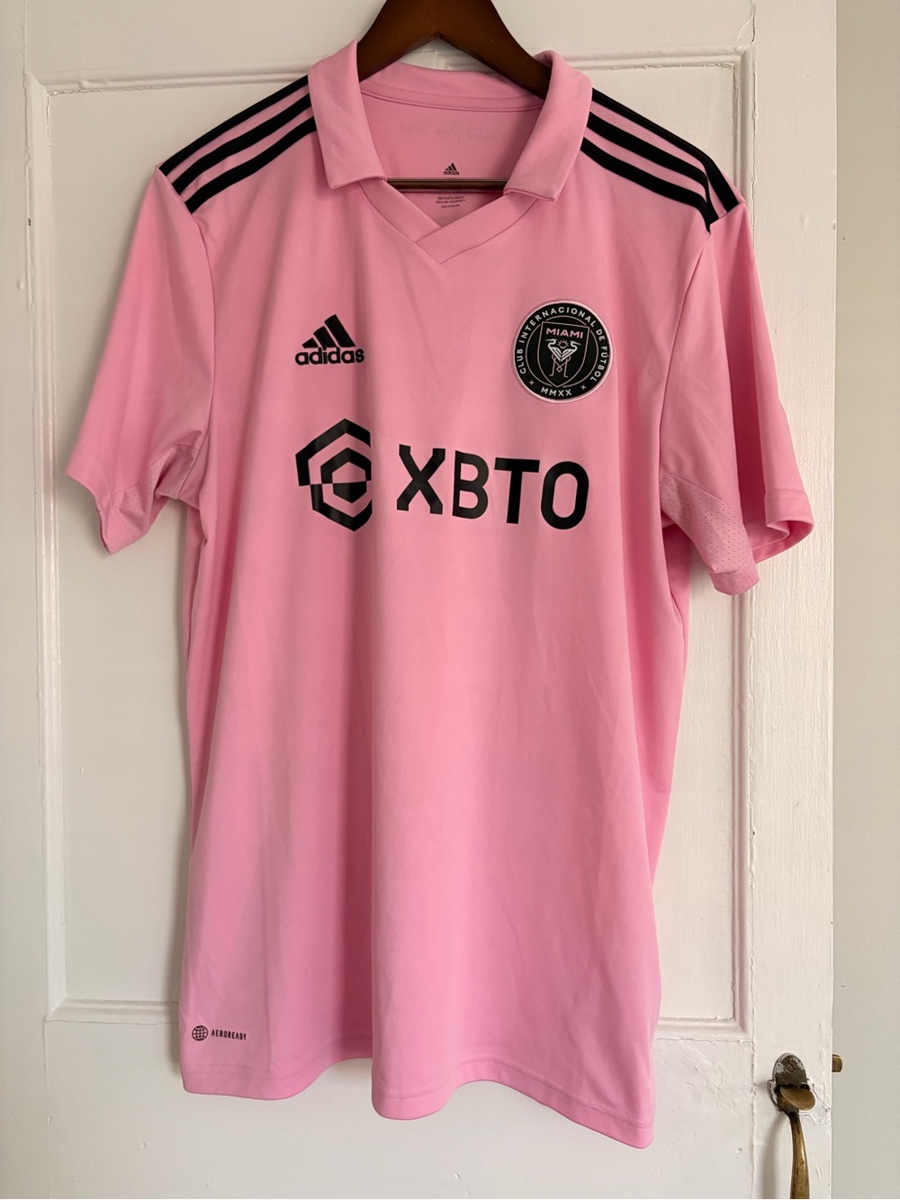 ADIDAS Men’s Pink Inter Miami Inaugural Messi Soccer Jersey